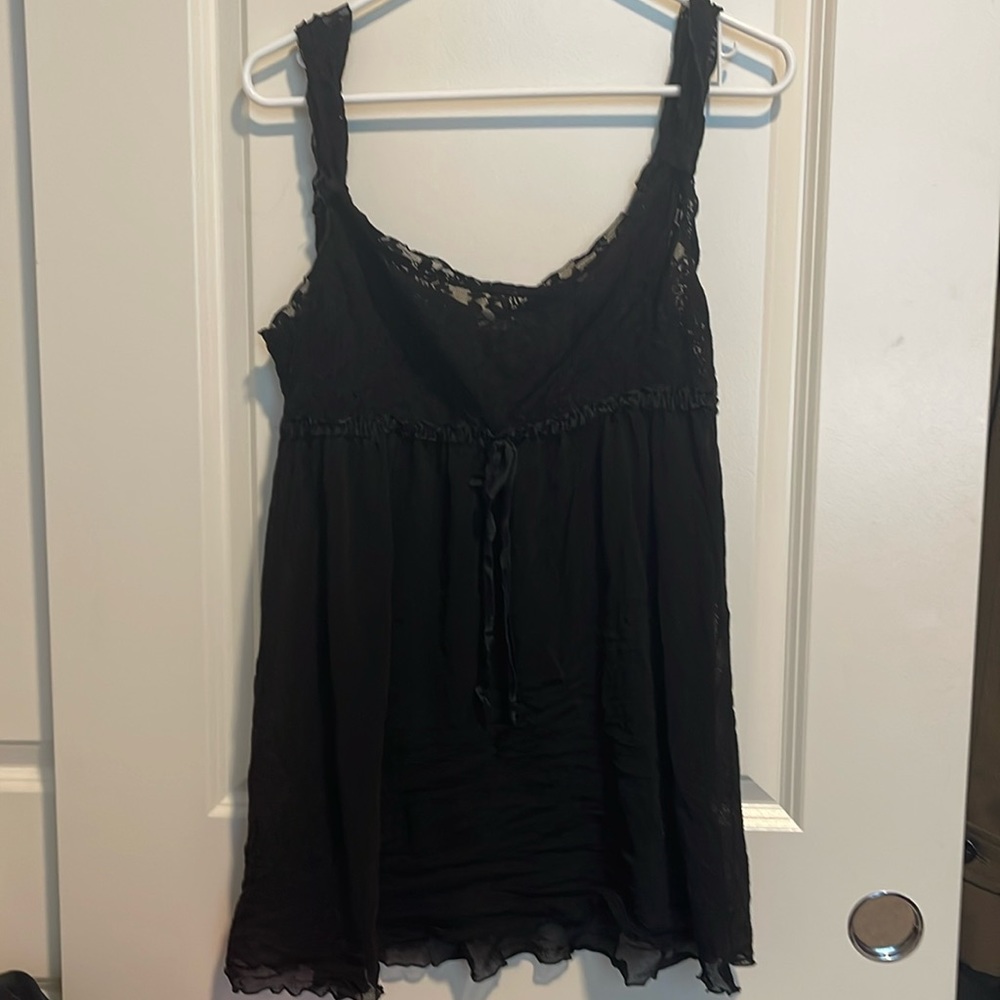 Hanky Panky Womens Scoop neck Solid Slip Dress Black